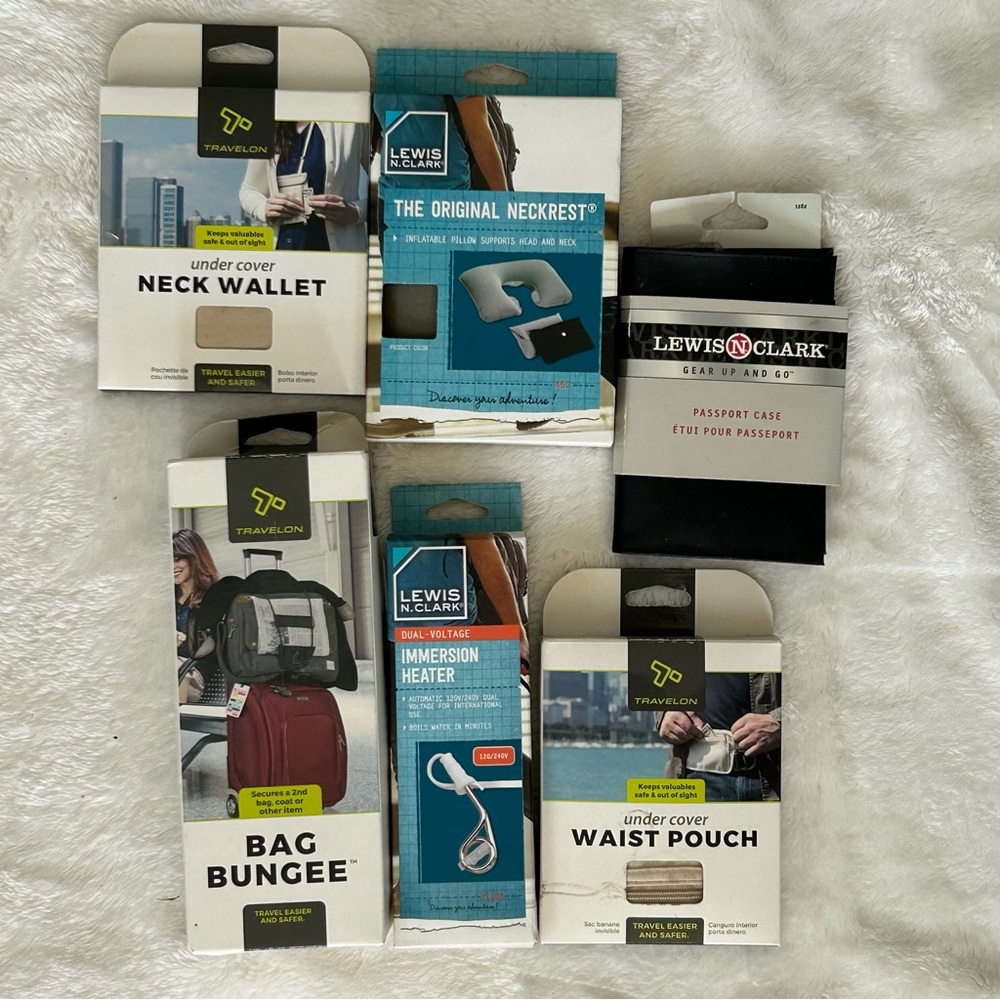 Travel Accessories Ultimate Lot of 6 NEW Travel Essentials